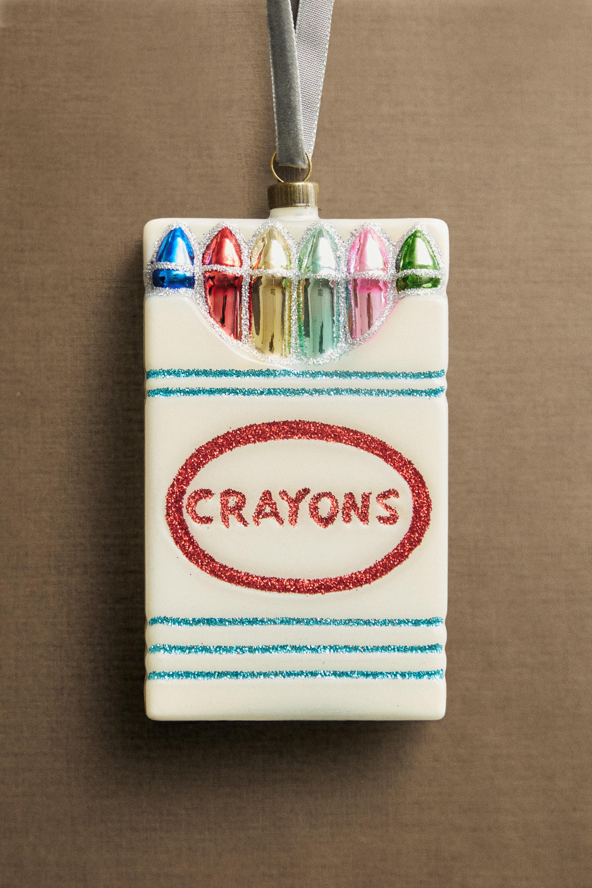 BOX OF CRAYONS CHRISTMAS TREE ORNAMENT